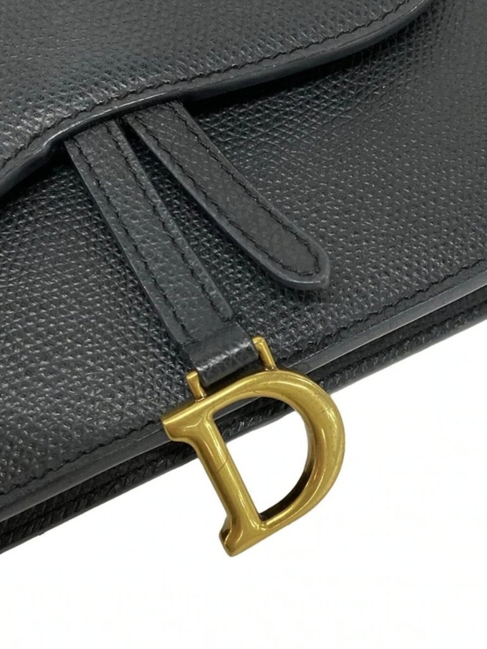 DIOR/ChristianDior Saddle Bag Black Leather Bum Bag - Picture 13 of 15